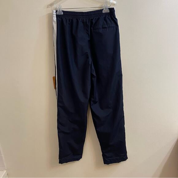 Nike Mens Navy White Stripes Nylon Zip Leg Y2K Athletic Track Pants Medium Retro - Picture 6 of 15